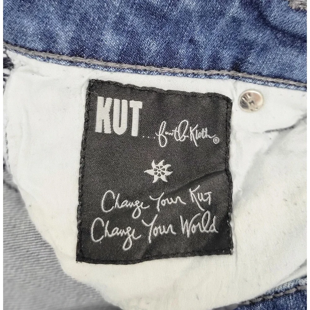 Kut Form The Kloth Midrise Straight Leg‎ Dark Blue Denim Womens Jeans Sz 32 B219